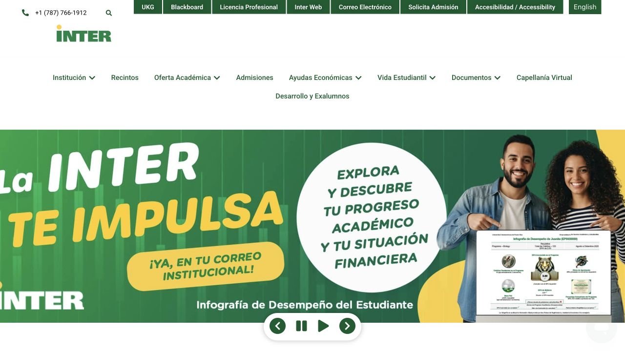 Captura del sitio web de Interamericana